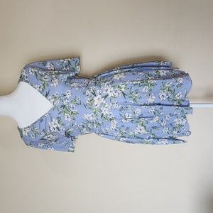 Mango Blue Floral Romper Size US Small